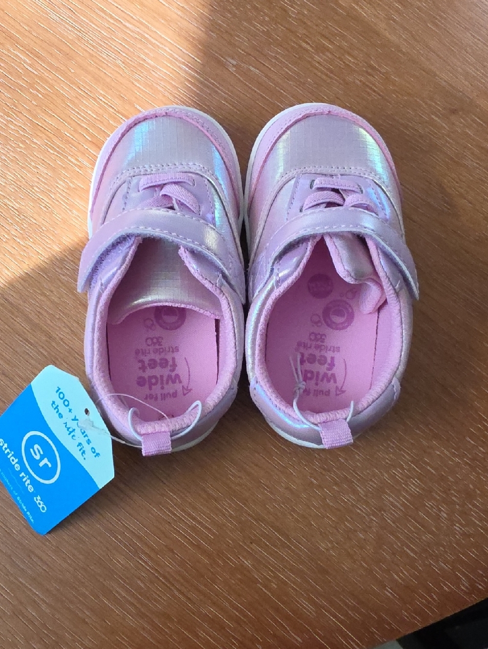 Stride Rite Pink Iridescent Toddler Hook-and-Loop Sneakers